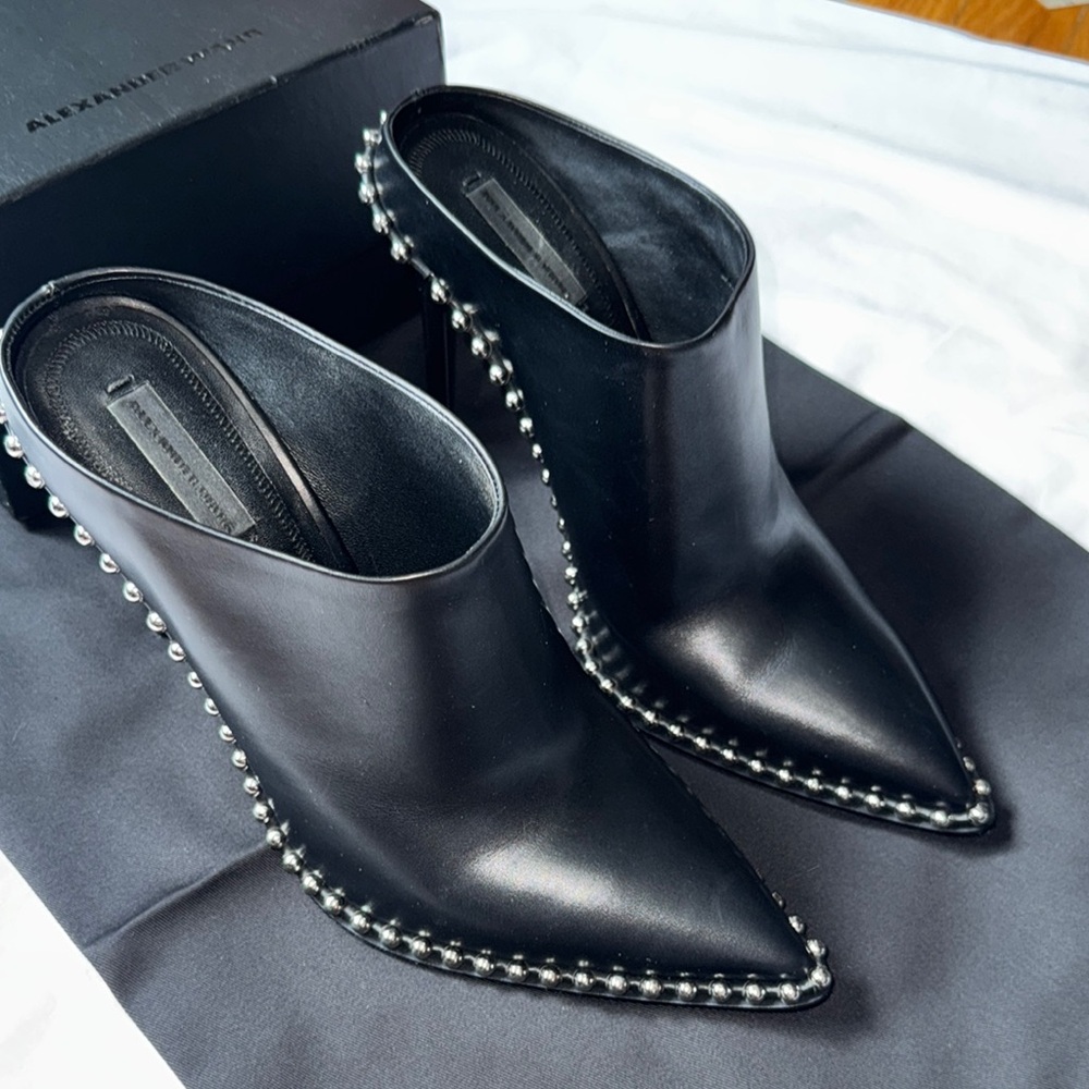 Alexander Wang Black Studded Mules